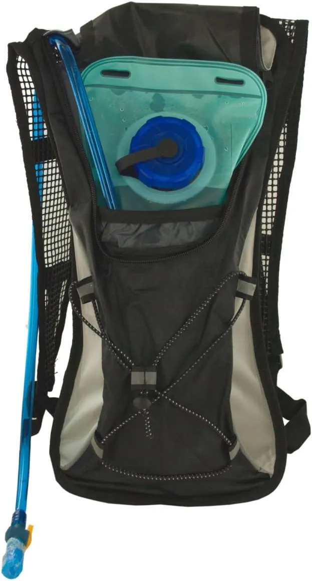 Kole Import Hydration Backpack 2L Bladder with Flexible Drinking Tube, Lightweight for Running, Hiking, Cycling, Hunting, Fishing, Survival