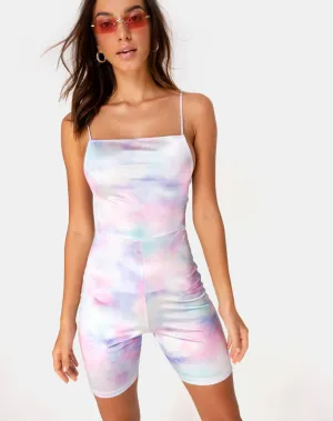 Kozu Unitard in Pastel Tie Dye