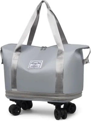 Kulken Travel Bag with Wheels, 2025 New Large Capacity Travel Bag - Universal Wheel Removable, Expandable Luggage Bags (Gray)
