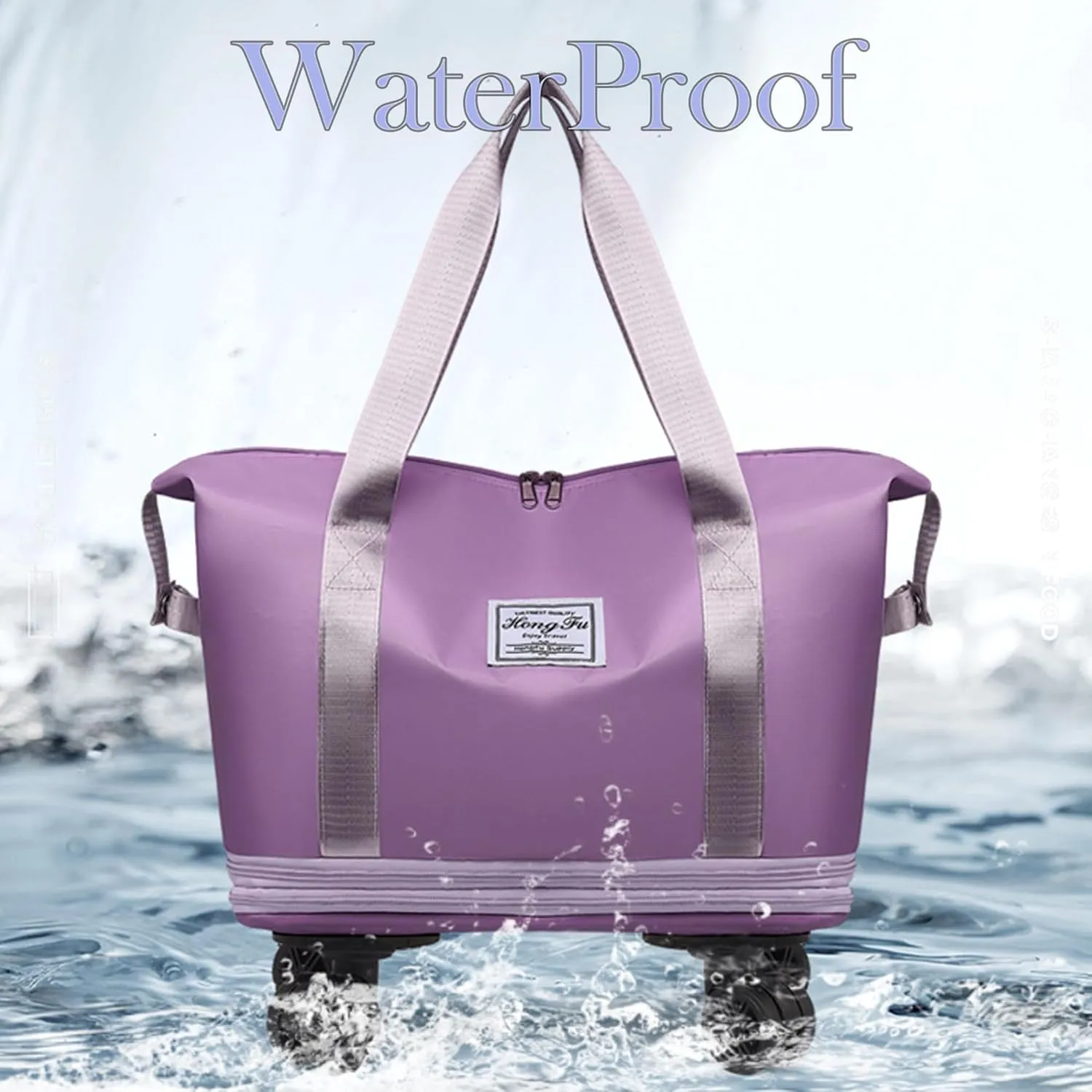 Kulken Travel Bag with Wheels, 2025 New Large Capacity Travel Bag - Universal Wheel Removable, Expandable Luggage Bags (Purple)