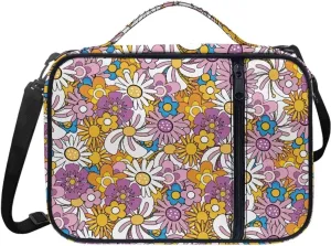 Large Bible Bag Bible Case for Women Bible Cover Case Bible Covers with Shoulder Strap Church Bag Hippie Flower Print