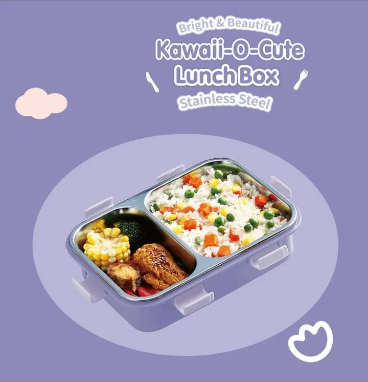 Leak-Proof 2-Compartment 800ml Lunch Box and Portable Insulated Stainless Steel Water Bottle 500ml Combo"