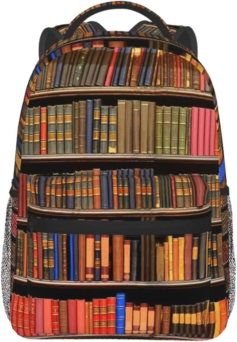 Library Book Backpack,Cute Bookbags Laptop Bag Shoulder Bags Travel Hiking Camping Daypack for Men Women