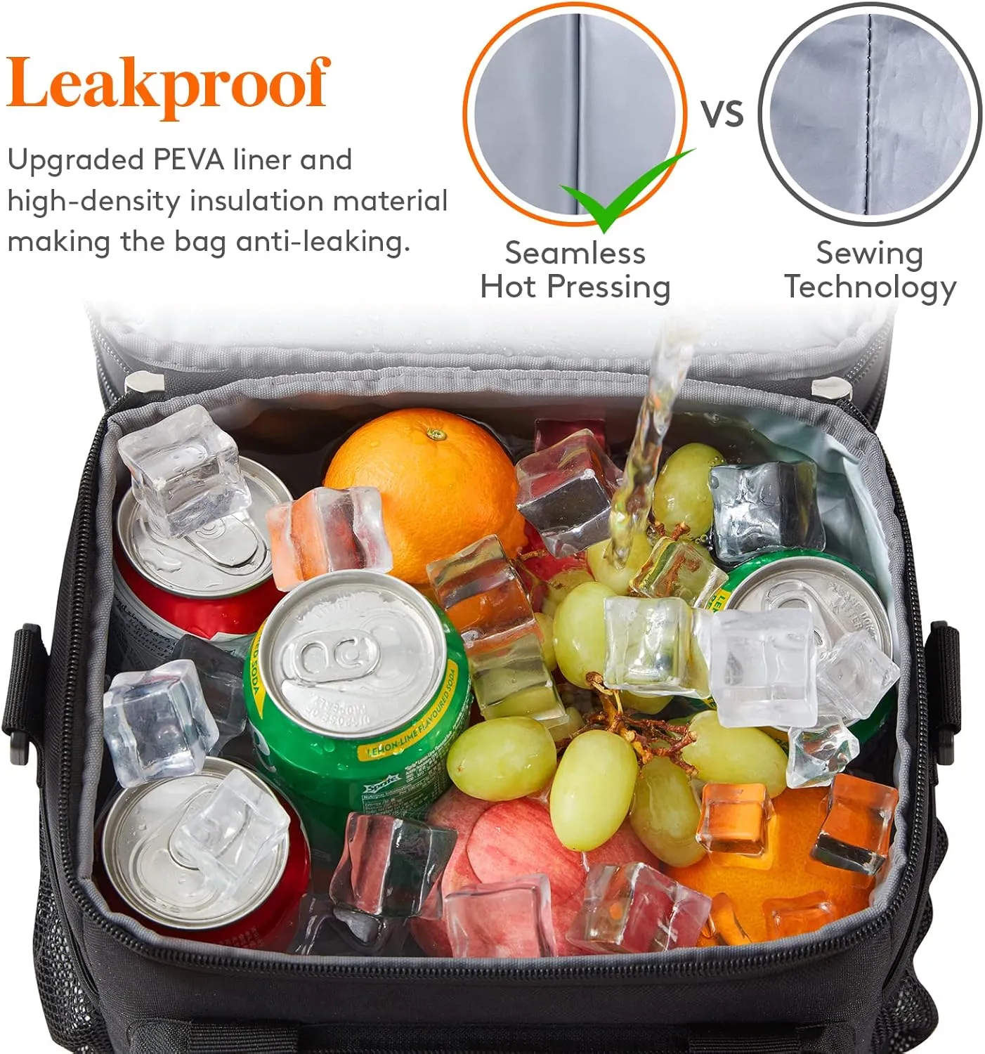 Lifewit Lunch Box for Men Women, Large Insulated Soft Cooler Bag, Leakproof, 21L Capacity, Black