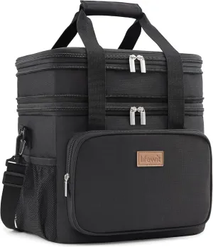 Lifewit Lunch Box for Men Women, Large Insulated Soft Cooler Bag, Leakproof, 21L Capacity, Black
