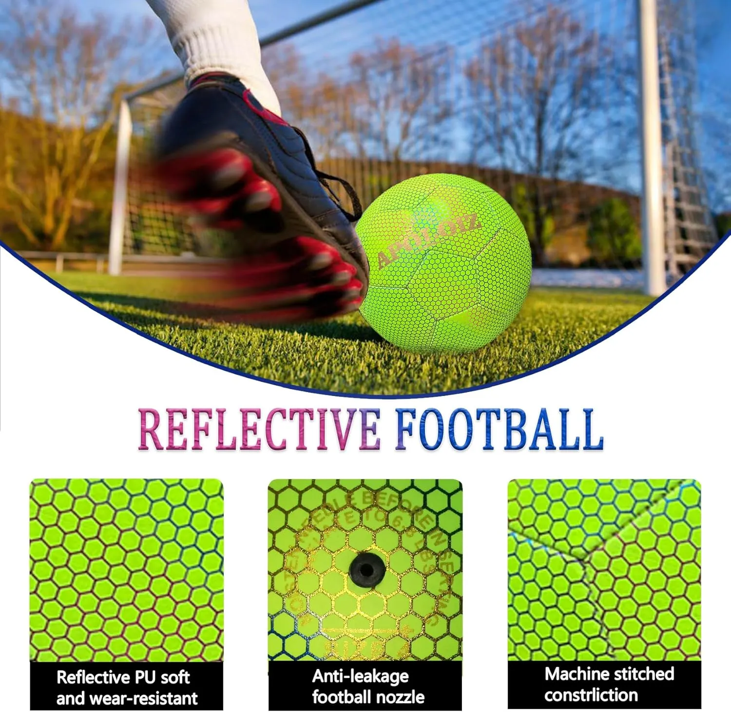 Light Up Soccer Ball,Glow in The Dark Soccer Ball Size 4/5 with Pump,Glowing Luminious Soccer Balls for Day&Night Games and Training Gifts for Men Youth and Adult Night Games