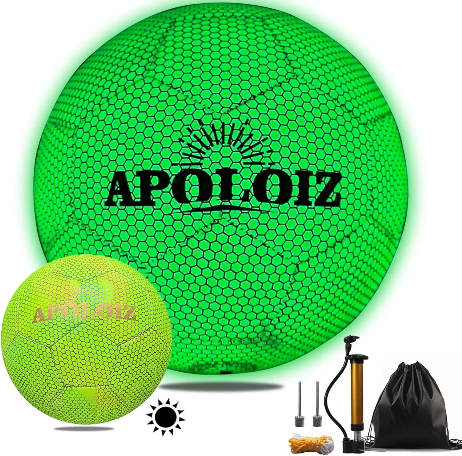 Light Up Soccer Ball,Glow in The Dark Soccer Ball Size 4/5 with Pump,Glowing Luminious Soccer Balls for Day&Night Games and Training Gifts for Men Youth and Adult Night Games