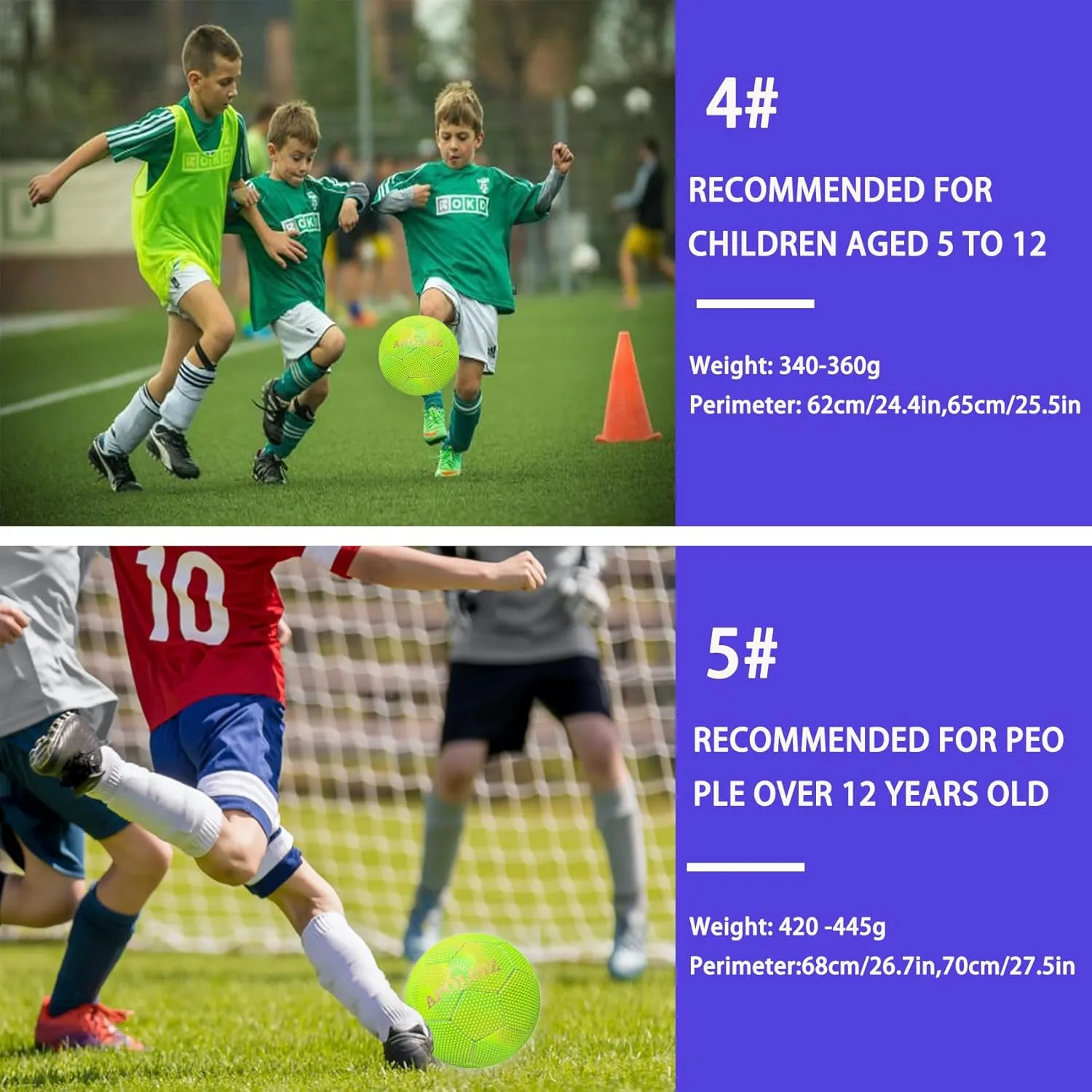 Light Up Soccer Ball,Glow in The Dark Soccer Ball Size 4/5 with Pump,Glowing Luminious Soccer Balls for Day&Night Games and Training Gifts for Men Youth and Adult Night Games