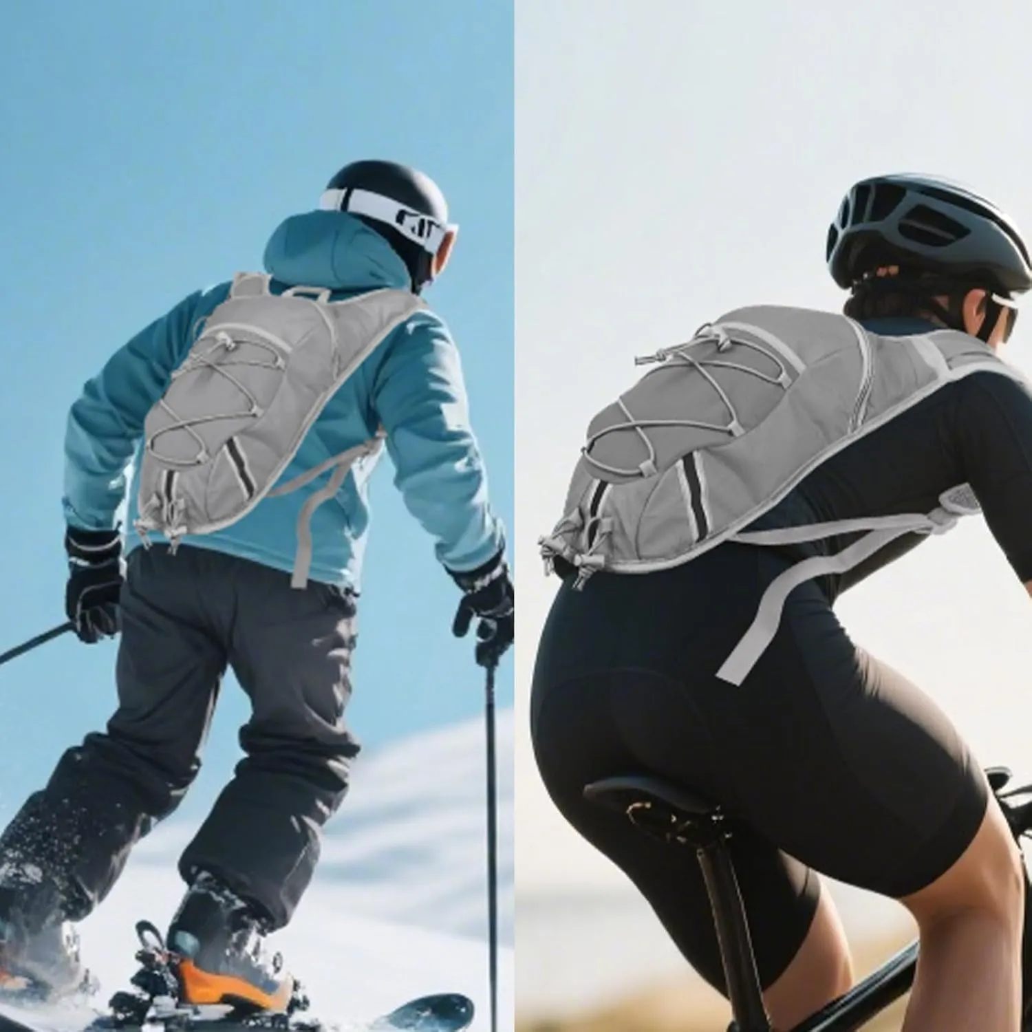 Lightweight Hydration Backpack 2L Water Bladder Pack for Running, Cycling, Hiking – Anti-Theft Water Backpack with Phone Holder, Trekking Pole Holder & Reflective Strips for Men & Women