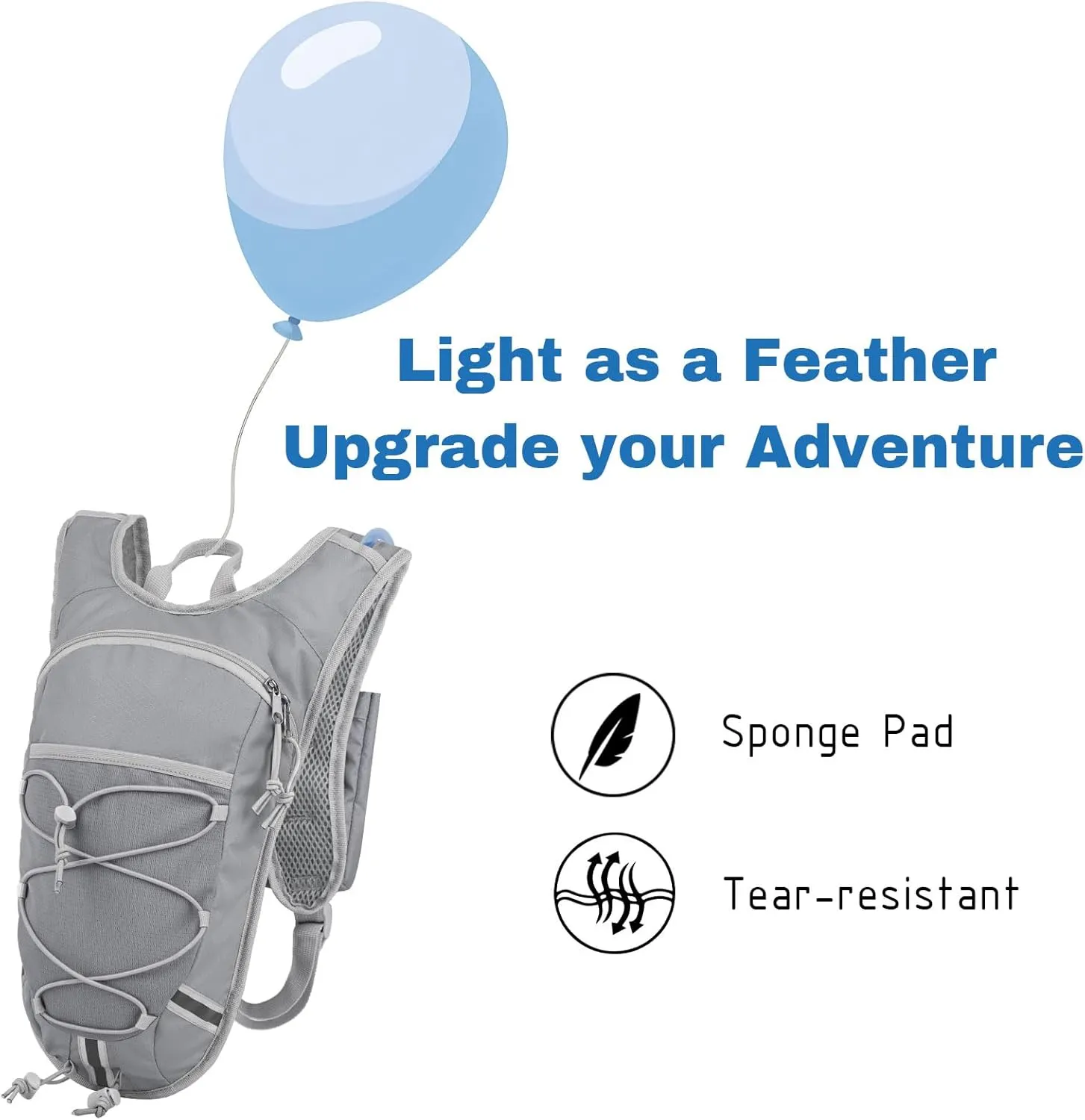 Lightweight Hydration Backpack 2L Water Bladder Pack for Running, Cycling, Hiking – Anti-Theft Water Backpack with Phone Holder, Trekking Pole Holder & Reflective Strips for Men & Women