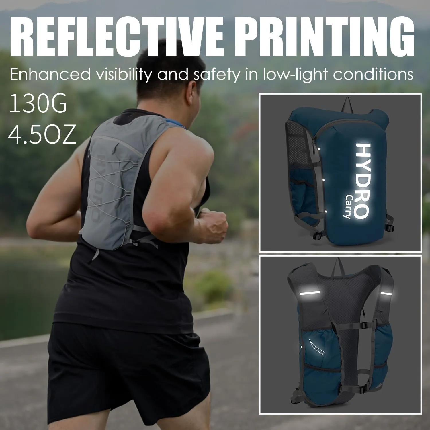 Lightweight Running Vest for Women and Men Hydration Backpack Pack with 1.5L Water Bladder Bag for Hiking Trail Running Gear Cycling Marathon
