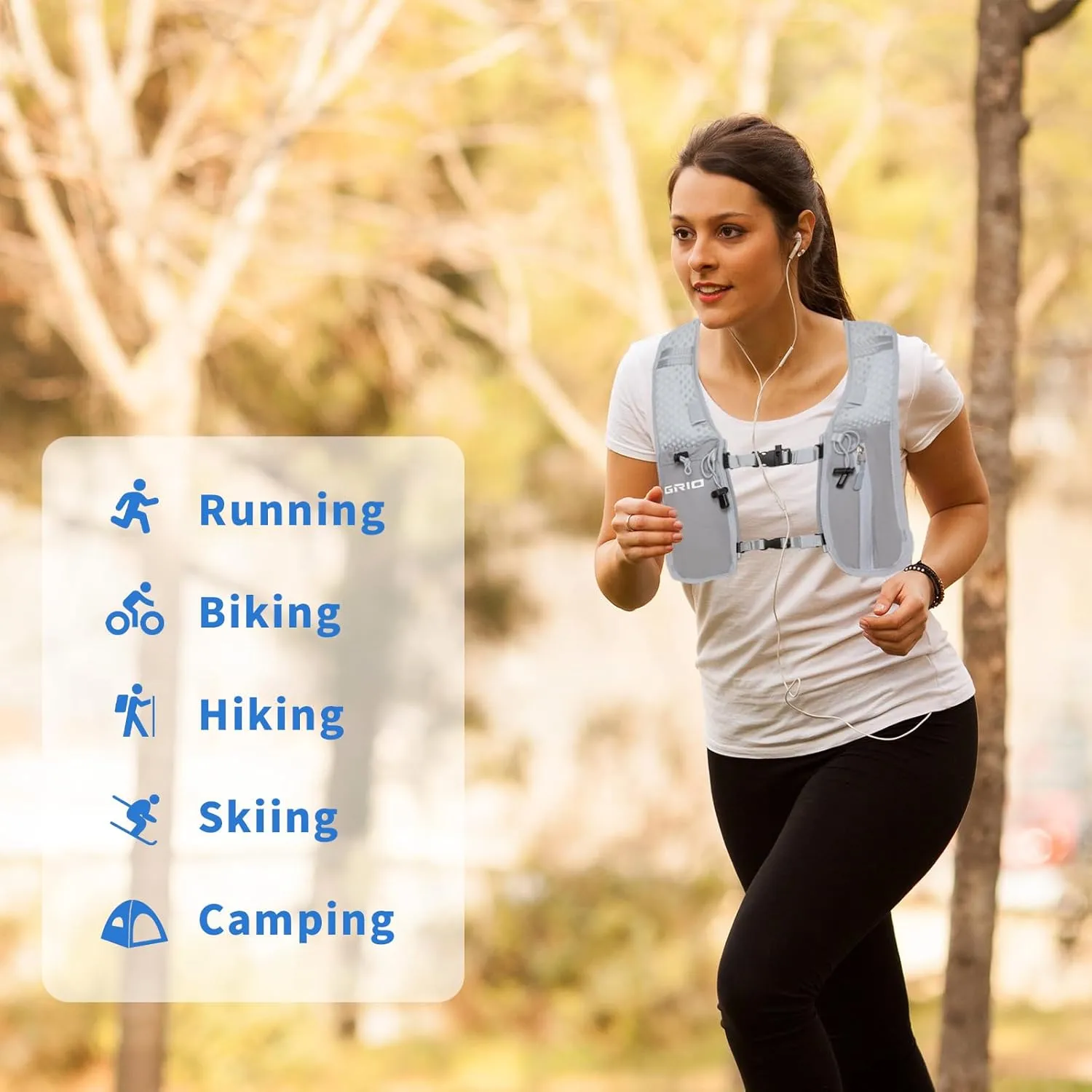 Lightweight Running Vest for Women Men, Adjustable Hydration Backpack Breathable Reflective with 1.5L Water Bladder for Hiking, Trail, Running, Marathons, Cycling