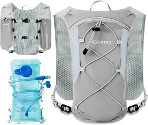 Lightweight Running Vest for Women Men, Adjustable Hydration Backpack Breathable Reflective with 1.5L Water Bladder for Hiking, Trail, Running, Marathons, Cycling