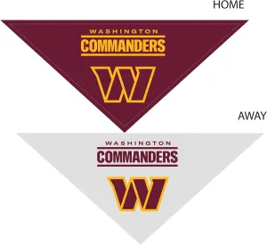 Littlearth Unisex-Adult NFL Washington Commanders Home and Away Pet Bandana Set, Team Color, Small