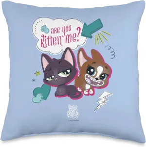 Littlest Pet Shop Puppy are you Kitten Me? Throw Pillow