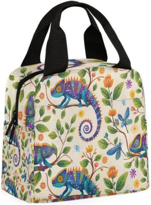 Lizard Reptil Lunch Bag Lizards Tote Lunch Bag Reusable Lunch Box Leakproof Cooler Bag