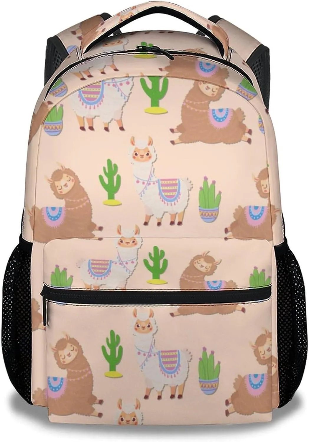 Llama Backpacks for Girls Boys, 16 Inch Cute Backpack for School, Yellow, Large Capacity, Durable, Lightweight Bookbag for Kids Travel