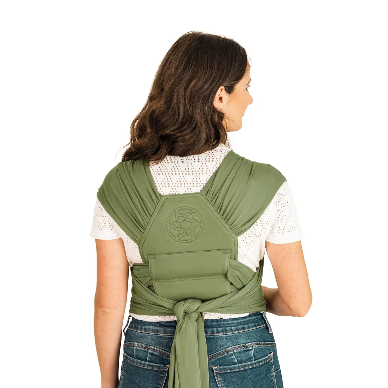 LÍLLÉbaby Dragonfly Wrap Ergonomic Baby Wrap Carrier for Infants, Comfortable & Supportive, Soft & Breathable, Adjustable Carrier for Babies 8-30 lbs (Moss)
