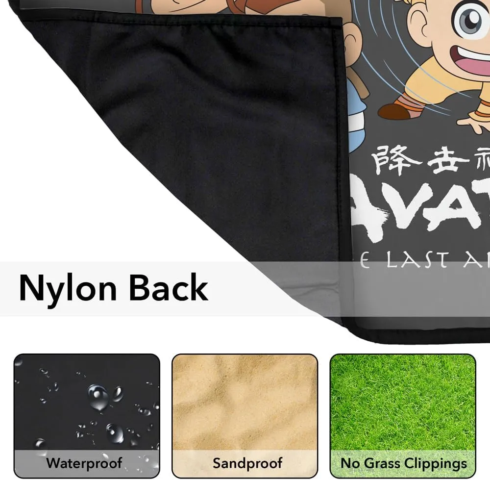 LOGOVISION Avatar The Last Airbender Picnic Outdoor Blanket, 50"x60" Chibi Group, Foldable Blanket for Picnic, Beach, Camping, Park, Tailgate