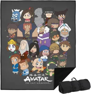 LOGOVISION Avatar The Last Airbender Picnic Outdoor Blanket, 50"x60" Chibi Group, Foldable Blanket for Picnic, Beach, Camping, Park, Tailgate