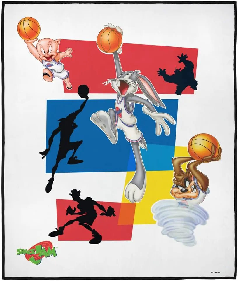 LOGOVISION Space Jam Picnic Outdoor Blanket, 50"x60" Group Collage, Foldable Blanket for Picnic, Beach, Camping, Park, Tailgate