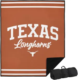 LOGOVISION University of Texas Picnic Outdoor Blanket, 50"x60" Longhorn Stripes, Foldable Blanket for Picnic, Beach, Camping, Park, Tailgate
