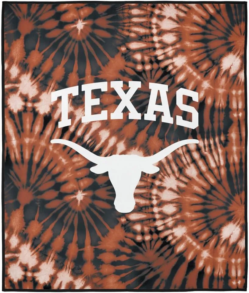 LOGOVISION University of Texas Picnic Outdoor Blanket, 50"x60" Tie-Dye, Foldable Blanket for Picnic, Beach, Camping, Park, Tailgate