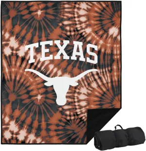 LOGOVISION University of Texas Picnic Outdoor Blanket, 50"x60" Tie-Dye, Foldable Blanket for Picnic, Beach, Camping, Park, Tailgate