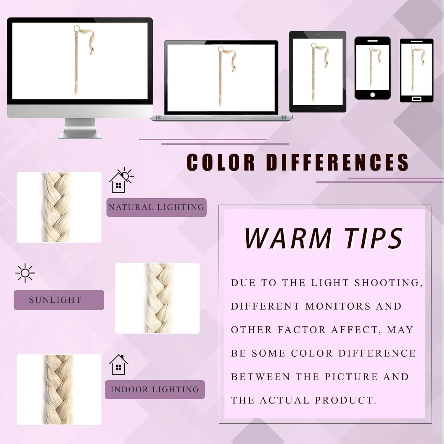 Long Braided Ponytail Extensions with Elastic Hair Tie Straight Wrap with Braid Pony Tails Pieces Natural Soft Synthetic Ponytail Extensions for Women（Light Blonde）