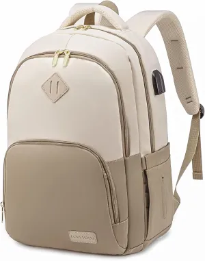 LOVEVOOK Laptop Backpack for Women Men, 17" Laptop Daypack for College Work Travel, Water Resistant Classic Backpacks with USB Port