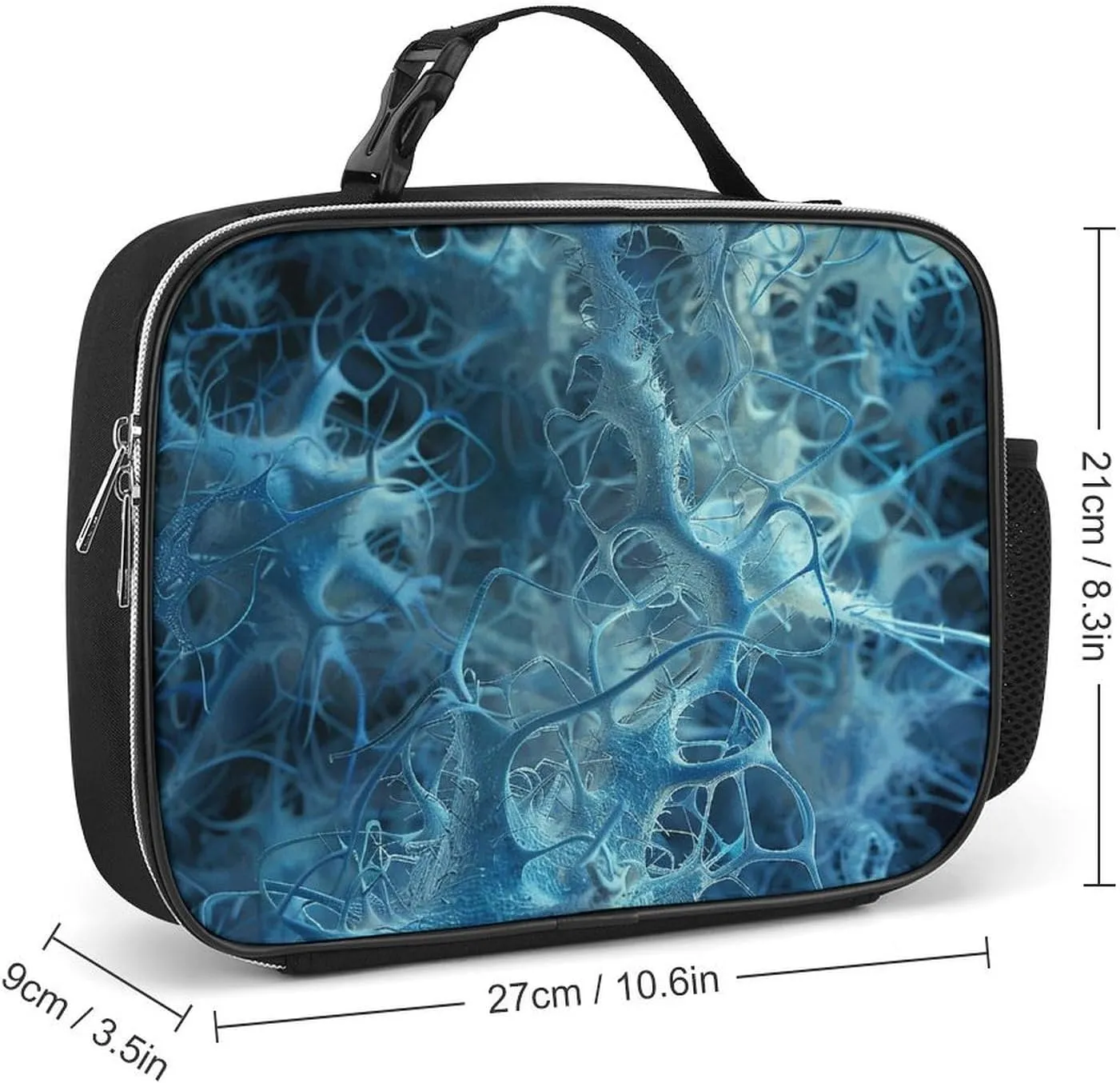 Lunch Bag for Women Men Lunch Box Reusable Blue Neuron Picture Lunch Tote Bag Insulated Cooler Bag