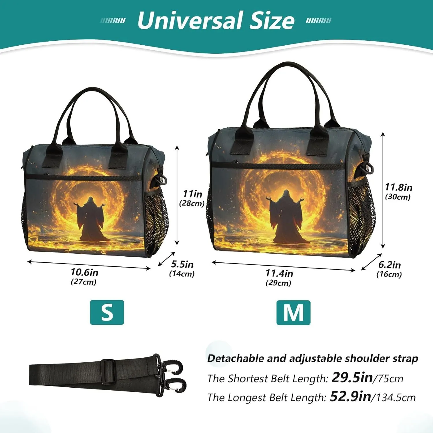 Lunch Bag Witch Myth Fantasy Lunch Box for Women Men Reusable Lunch Tote Shoulder Bag Leakproof Thermal Insulated Lunch Containers for Work Picnic Travel