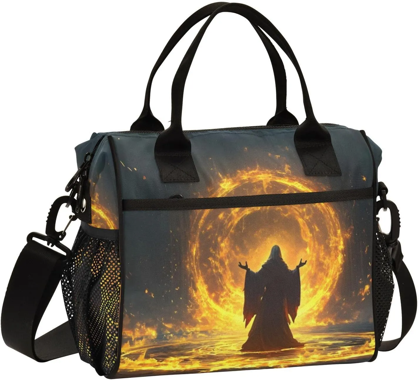 Lunch Bag Witch Myth Fantasy Lunch Box for Women Men Reusable Lunch Tote Shoulder Bag Leakproof Thermal Insulated Lunch Containers for Work Picnic Travel