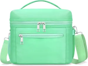 Lunch Bag Women, Lightweight Insulated Lunch Bag, Leakproof Cooler Bag with Adjustable Shoulder Strap, Reusable Waterproof Lunch Box for Work, Office, Picnic, Travel(Mint Green)
