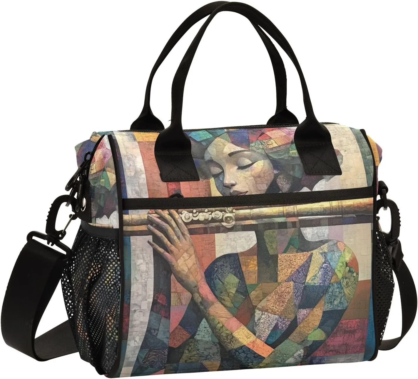 Lunch Tote Bags for Men lunch Box Lunch Cooler Bag Large Work Flute Player Leakproof Office Picnic Travel Lunch Bag M