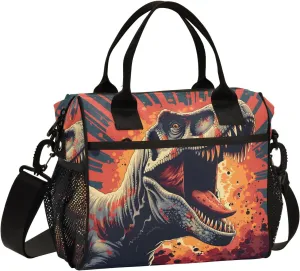 Lunch Tote Bags for Men lunch Box Lunch Cooler Bag Large Work T-rex Roar Leakproof Office Picnic Travel Lunch Bag M