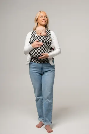 Mabē Monarch Ergonomic Baby Carrier - Premium Cotton Soft Structured Infant Carrier with Hip Healthy Design, 3 Carry Positions for Newborn to Toddler (7-35lbs), Lightweight & Breathable (Ebony Check)