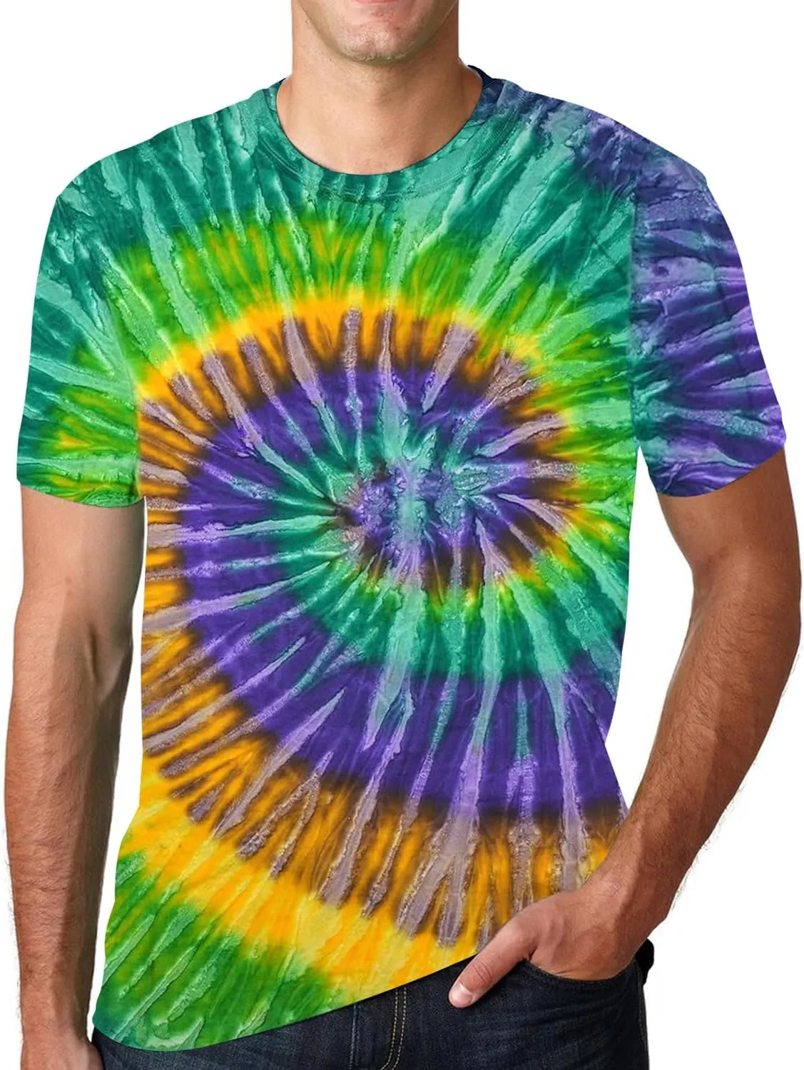 Mardi Gras Shirt for Men Tie Dye Fat Tuesday Carnival Tee Top New Orleans NOLA Fleur De Lis Parade T-Shirt