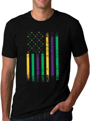 Mardi Gras Shirt for Men Tie Dye Fat Tuesday Carnival Tee Top New Orleans NOLA Fleur De Lis Parade T-Shirt