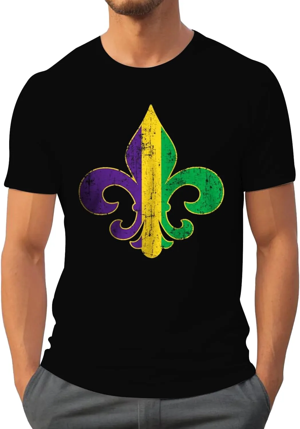 Mardi Gras Shirt for Men Tie Dye Fat Tuesday Carnival Tee Top New Orleans NOLA Fleur De Lis Parade T-Shirt