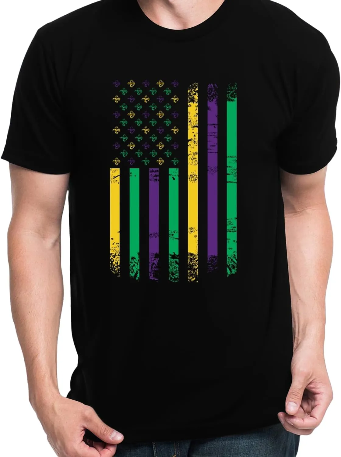 Mardi Gras Shirt for Men Tie Dye Fat Tuesday Carnival Tee Top New Orleans NOLA Fleur De Lis Parade T-Shirt