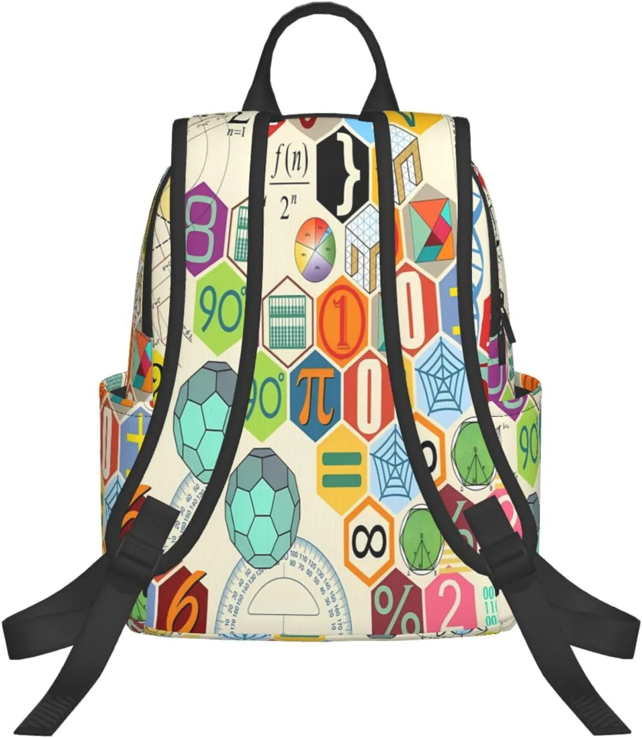 Math Formula Symbols Casual Backpacks Large Capacity Laptop Backpack Sports Rucksack Travel Daypack Adjustable Shoulder Strap Work Bag for Outdoor Camping