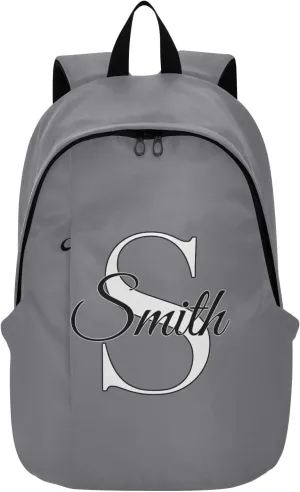 MCHIVER Custom Travel Backpack Gray Personalized Casual Daypack Backpacks Lightweight Carry on Bag Water Resistant Large Backpack for Women Men