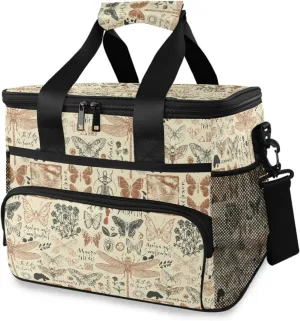 Medicinal-herbs-texture Large Insulated Lunch Bag for Women & Men Reusable Lunch Box Portable Leakproof Cooler Lunch Tote Bag for Adult Travel Work Picnic, 15L