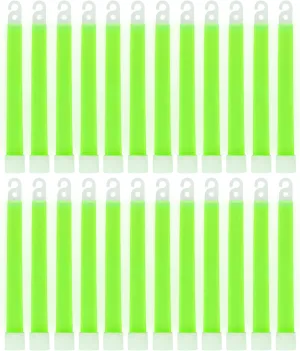 MediTac Green Glow Stick - Bright 6" Snap Sticks with 12 Hour Duration (24 Pack)