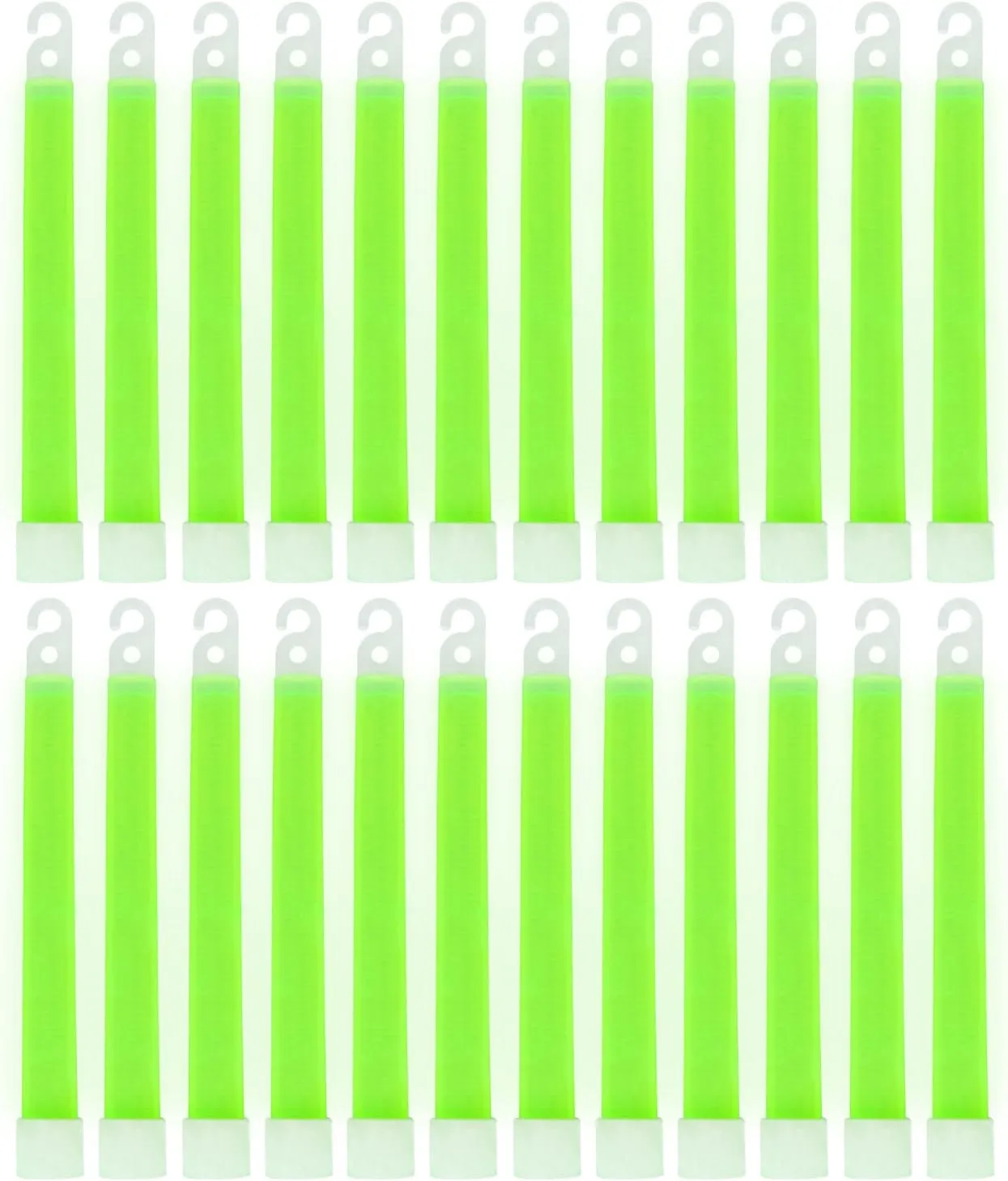 MediTac Green Glow Stick - Bright 6" Snap Sticks with 12 Hour Duration (24 Pack)