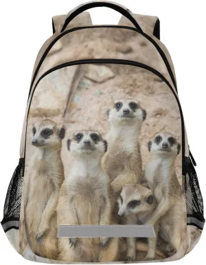 Meerkats Printing Backpack for Student Kids Rucksack Boys Girls School Bag Travel Daypack