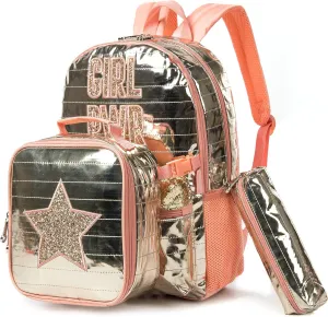 Meetbelify Backpack for Girls Backpacks for Elementary Preschool Students Kids School Cute Backpack with Lunch Box
