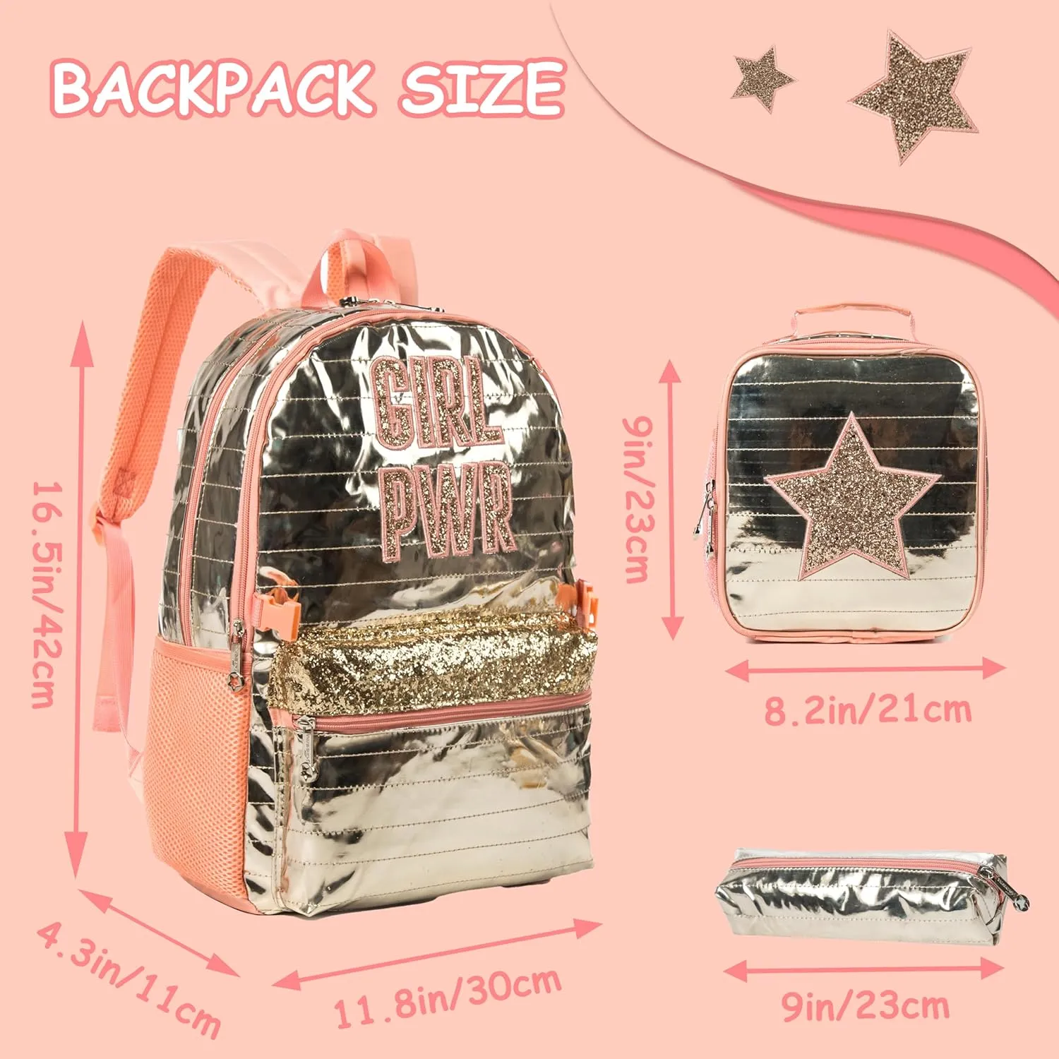 Meetbelify Backpack for Girls Backpacks for Elementary Preschool Students Kids School Cute Backpack with Lunch Box