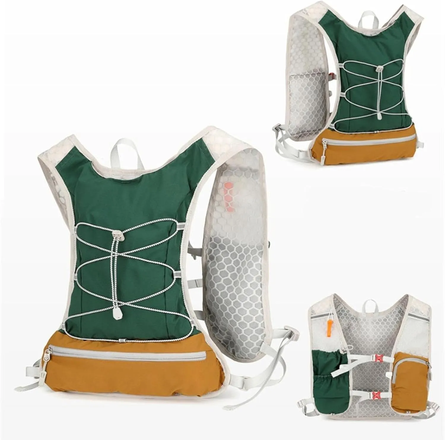 Men Running Vest Hydration Vest Breathable Reflective Strap Water Pack Sports Bag for Hiking Camping Climbing Race Cycling